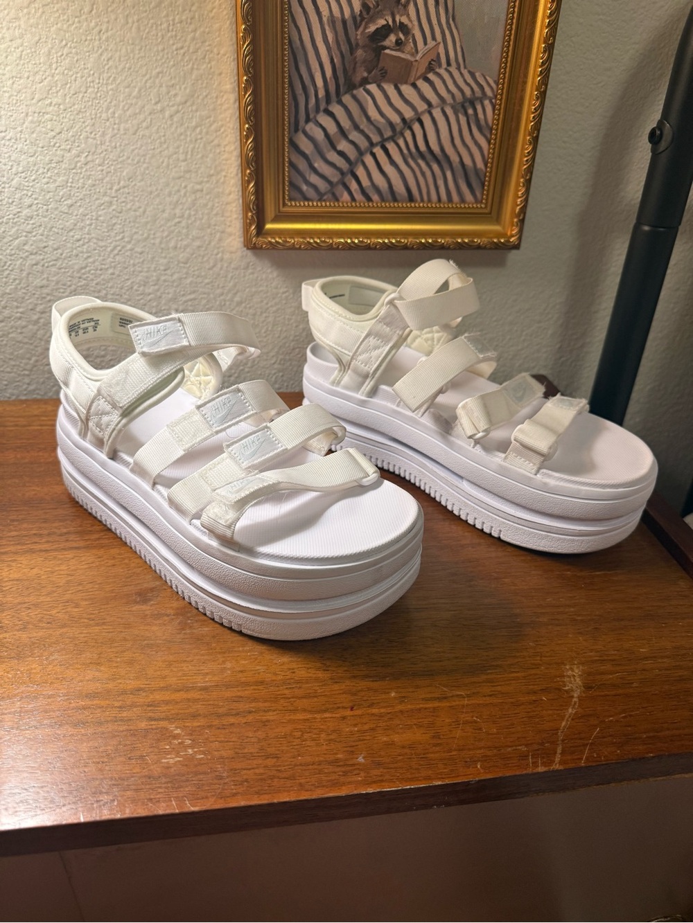 Nike Women’s White Platform Sport Sandals